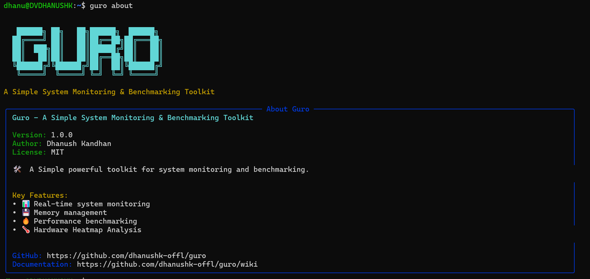 Guro: A Simple System Monitoring and Benchmarking Package Toolkit